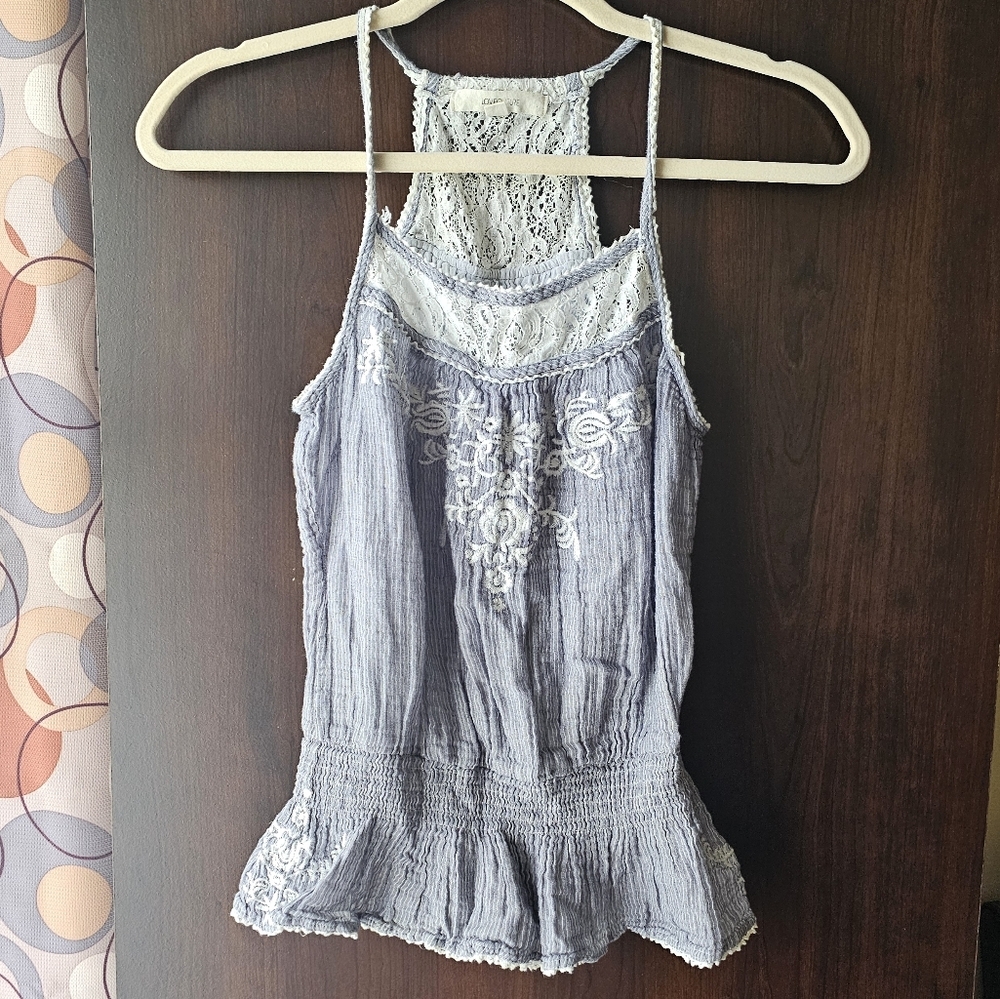 Love Culture Blue Lace Trim Camisole